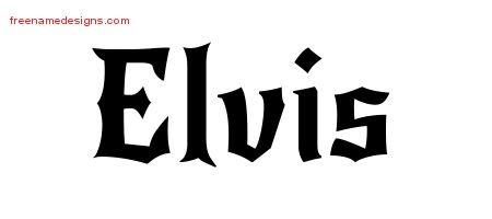 Gothic Name Tattoo Designs Elvis Download Free