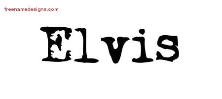 Vintage Writer Name Tattoo Designs Elvis Free