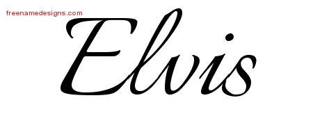Calligraphic Name Tattoo Designs Elvis Free Graphic