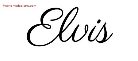 Classic Name Tattoo Designs Elvis Printable