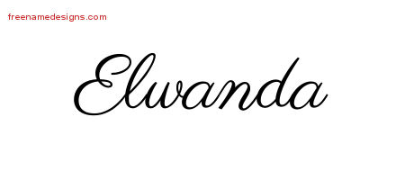 Classic Name Tattoo Designs Elwanda Graphic Download