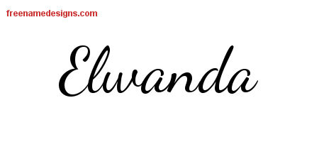 Lively Script Name Tattoo Designs Elwanda Free Printout