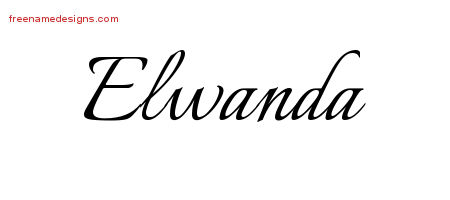 Calligraphic Name Tattoo Designs Elwanda Download Free