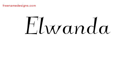 Elegant Name Tattoo Designs Elwanda Free Graphic