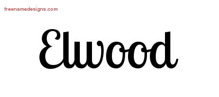 Handwritten Name Tattoo Designs Elwood Free Printout