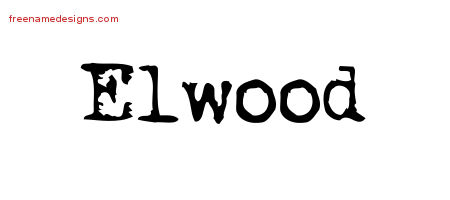 Vintage Writer Name Tattoo Designs Elwood Free