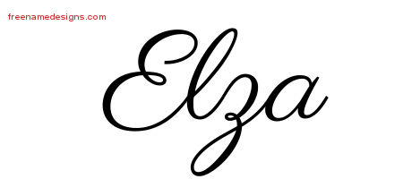 Classic Name Tattoo Designs Elza Graphic Download