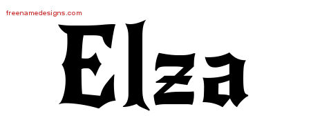 Gothic Name Tattoo Designs Elza Free Graphic