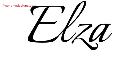 Calligraphic Name Tattoo Designs Elza Download Free