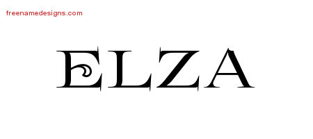 Flourishes Name Tattoo Designs Elza Printable