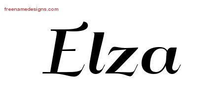 Art Deco Name Tattoo Designs Elza Printable