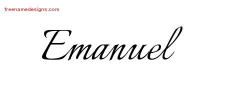 Calligraphic Name Tattoo Designs Emanuel Free Graphic
