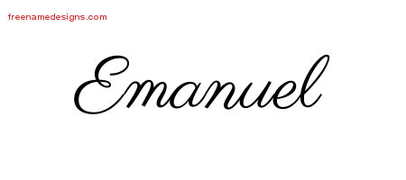 Classic Name Tattoo Designs Emanuel Printable