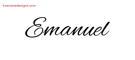 Cursive Name Tattoo Designs Emanuel Free Graphic