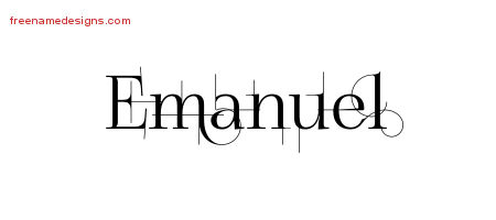Decorated Name Tattoo Designs Emanuel Free Lettering