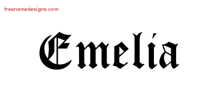 Blackletter Name Tattoo Designs Emelia Graphic Download
