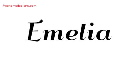 Art Deco Name Tattoo Designs Emelia Printable