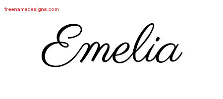 Classic Name Tattoo Designs Emelia Graphic Download