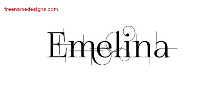 Decorated Name Tattoo Designs Emelina Free