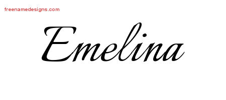 Calligraphic Name Tattoo Designs Emelina Download Free