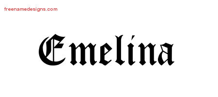 Blackletter Name Tattoo Designs Emelina Graphic Download