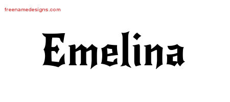 Gothic Name Tattoo Designs Emelina Free Graphic