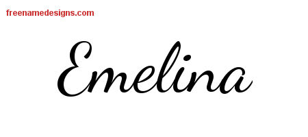 Lively Script Name Tattoo Designs Emelina Free Printout