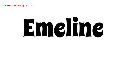 Groovy Name Tattoo Designs Emeline Free Lettering