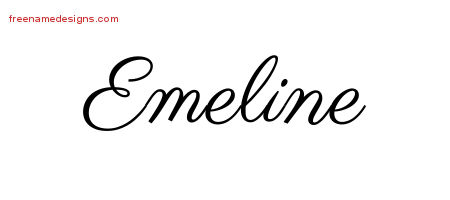 Classic Name Tattoo Designs Emeline Graphic Download
