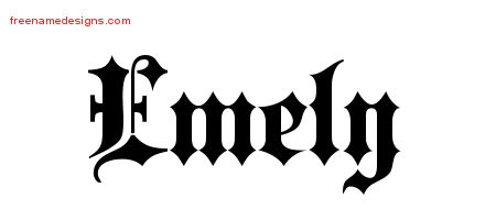Old English Name Tattoo Designs Emely Free