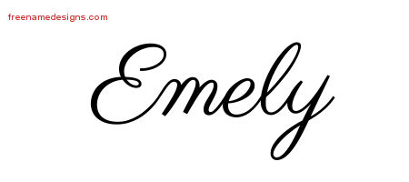 Classic Name Tattoo Designs Emely Graphic Download