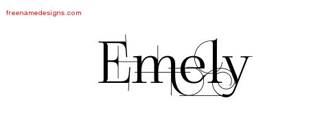 Decorated Name Tattoo Designs Emely Free