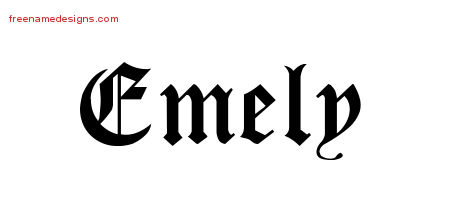Blackletter Name Tattoo Designs Emely Graphic Download