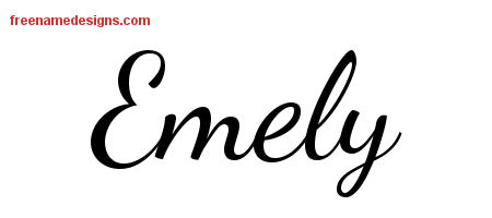 Lively Script Name Tattoo Designs Emely Free Printout