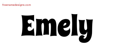 Groovy Name Tattoo Designs Emely Free Lettering