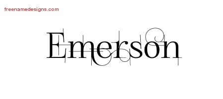Decorated Name Tattoo Designs Emerson Free Lettering