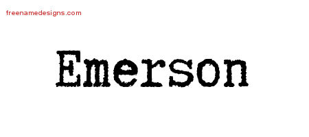 Typewriter Name Tattoo Designs Emerson Free Printout