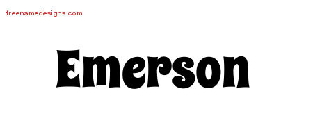 Groovy Name Tattoo Designs Emerson Free