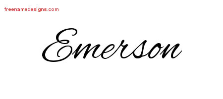 Cursive Name Tattoo Designs Emerson Free Graphic