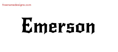 Gothic Name Tattoo Designs Emerson Download Free