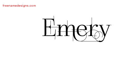Decorated Name Tattoo Designs Emery Free Lettering