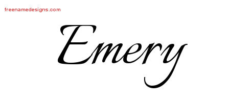 Calligraphic Name Tattoo Designs Emery Free Graphic