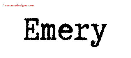Typewriter Name Tattoo Designs Emery Free Printout