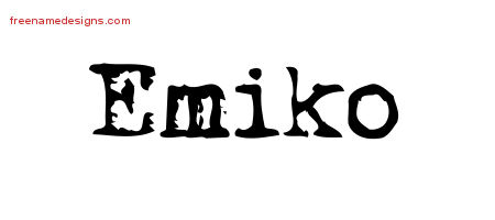 Vintage Writer Name Tattoo Designs Emiko Free Lettering