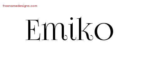 Vintage Name Tattoo Designs Emiko Free Download