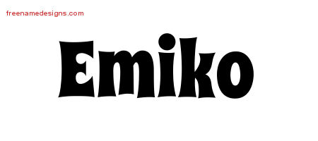 Groovy Name Tattoo Designs Emiko Free Lettering