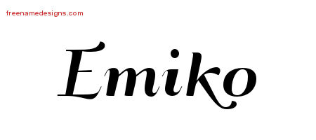 Art Deco Name Tattoo Designs Emiko Printable
