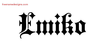 Old English Name Tattoo Designs Emiko Free