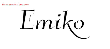 Elegant Name Tattoo Designs Emiko Free Graphic