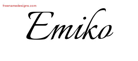 Calligraphic Name Tattoo Designs Emiko Download Free
